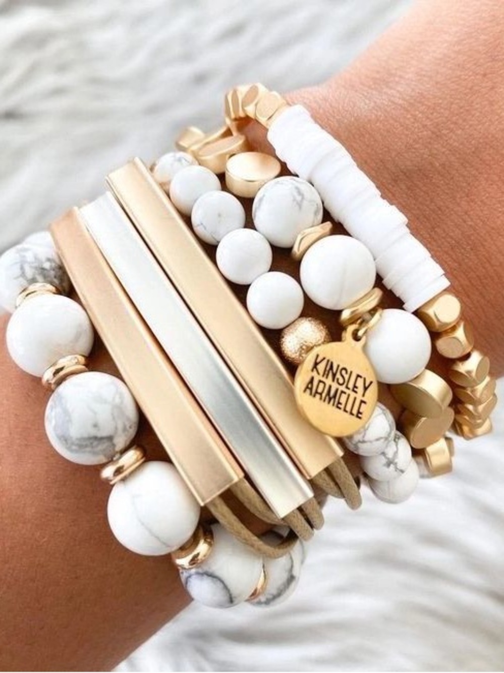 Kinsley Armelle Metallic Collection Hybrid Gold Silver Multi-Strand Bracelet